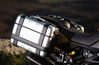 Aluminium-reinforced panniers, not particularly wide but certainly useful